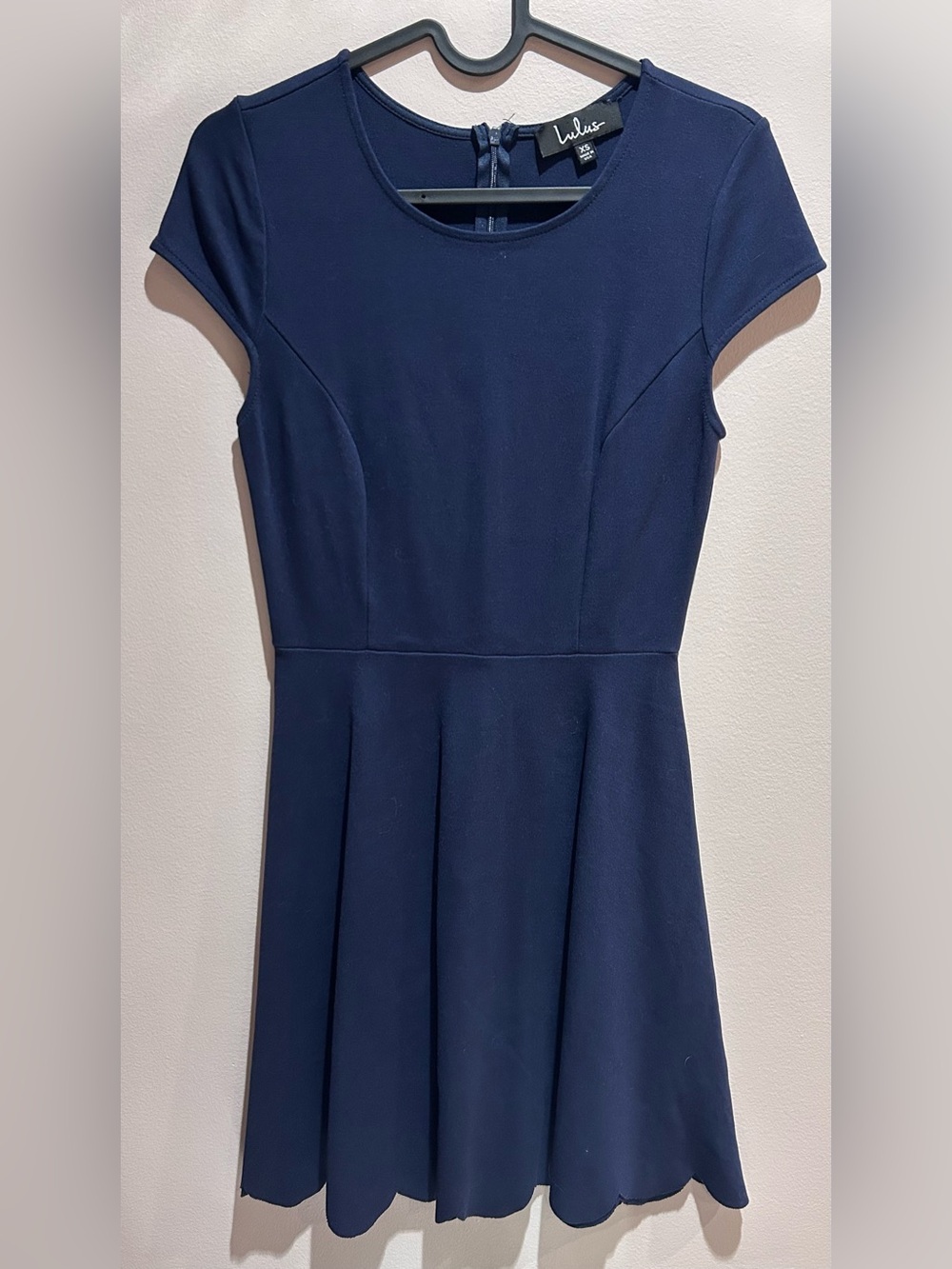 Lulu's Navy Blue Fit & Flare Skater Dress Size XS